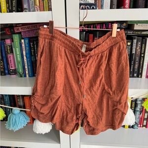 Free People Brown Athletic Shorts Relaxed Fit